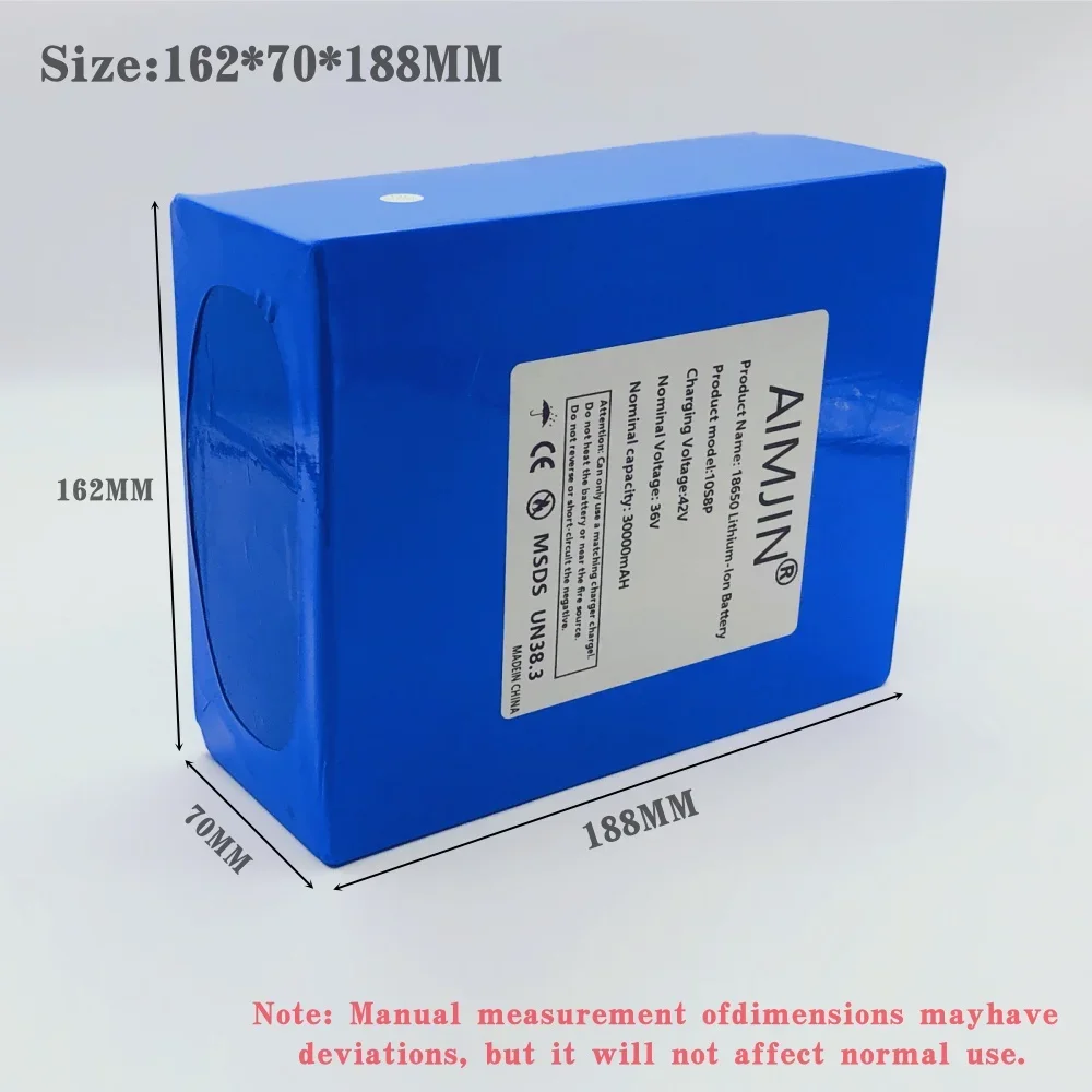 10S8P 36 V 30 Ah 18650 Lithium-Akku, 1500 W Hochleistungs-Einbau-BMS, geeignet für verschiedene Energiespeicher-Backup