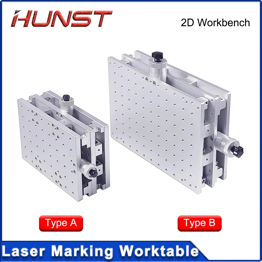 HUNST XY Table 2 Axis Aluminum Workbench Mobile Portable Cabinet Table for Laser Marking and Engraving Machine 210X150mm