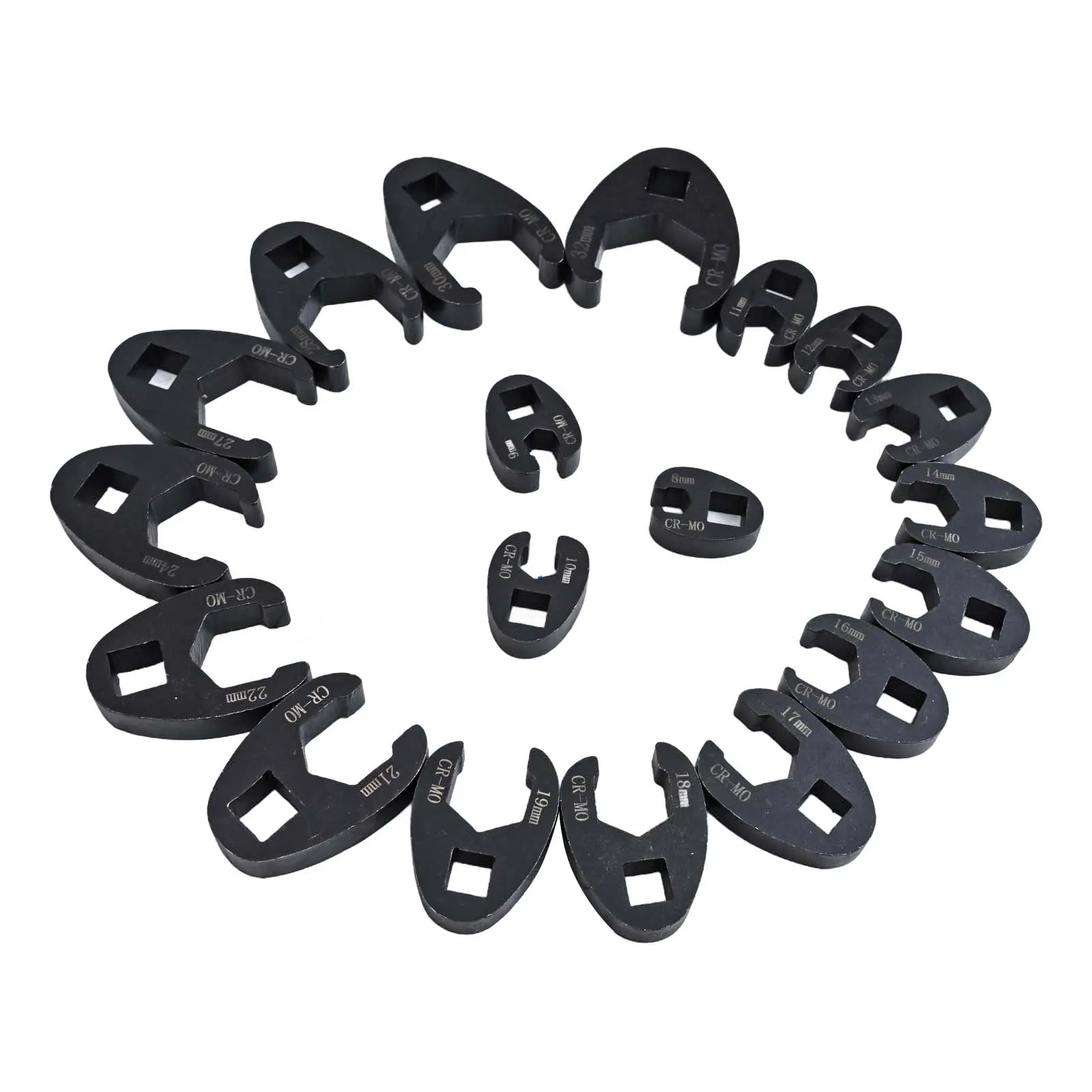 Wrench Set Featuring Crowfoot Design Includes Multiple Metric Sizes to Assist in Difficult Repair Situations Efficiently