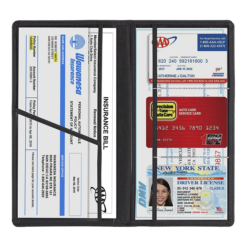 Waterproof Car Registration & Insurance Card Holder, Driver's License Vehicle Document Storage Folder
