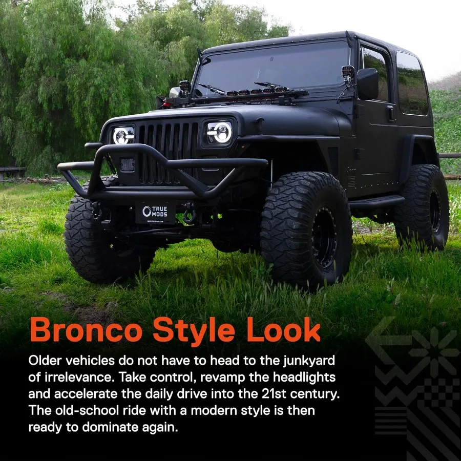 5x7 7x6 인치 H6054 블랙 LED 헤드라이트 H4 밀폐형 빔 교체 램프 지프 랭글러 YJ 체로키 XJ [DOT 승인] 에코놀