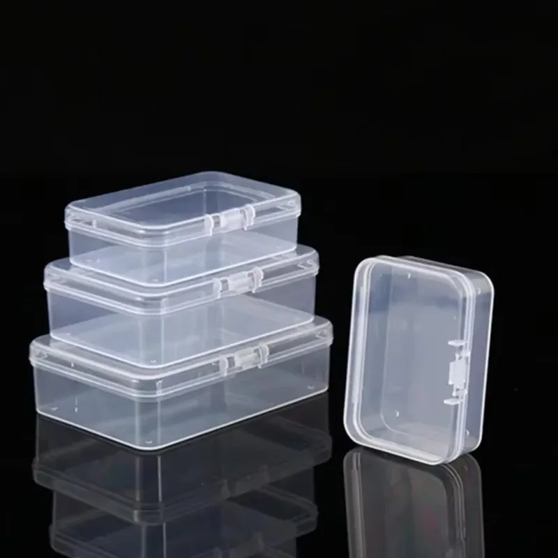 Mini Plastic Rectangular Storage Box Translucent Packing Box Dustproof Durable Strong Jewelry Storage Case Container