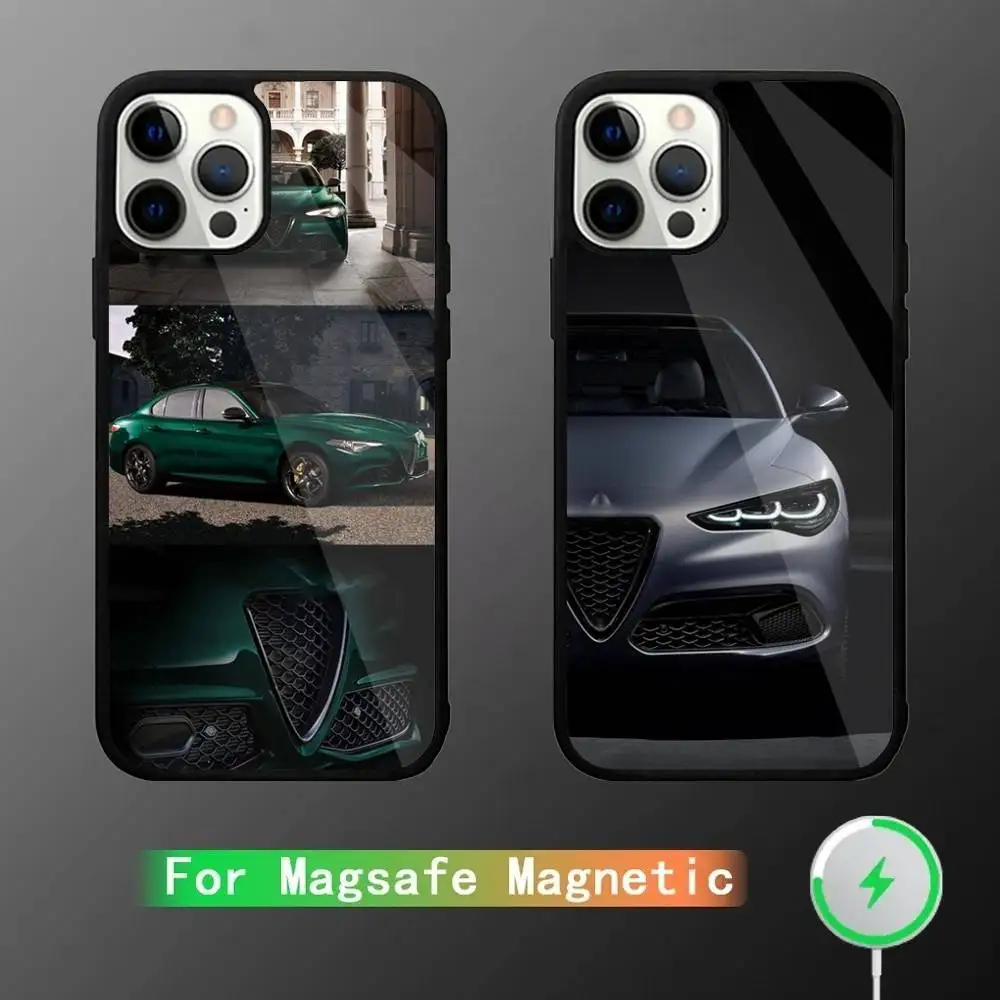 

AlfaeS R-RomeoS Car Phone Case For iPhone 17,16,15,14,13,12,11,Pro,Max,Plus,Mini,SE4,E Magnetic Magsafe Wireless Charging