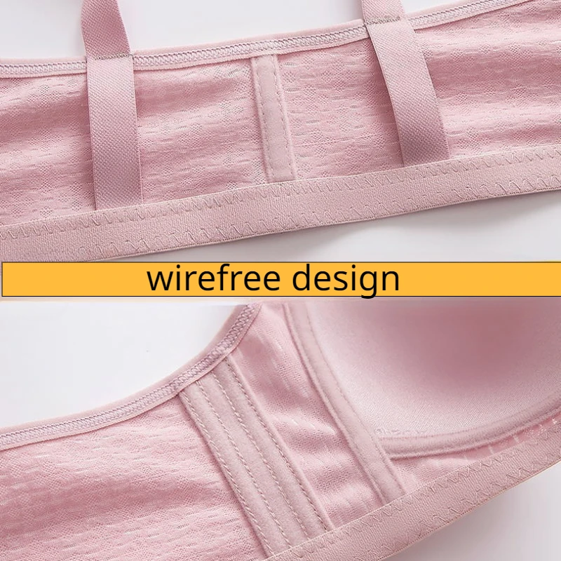 Women Front Buckle 36-44 Large Size Bras Solid Color Brassiere Wireless Bralette Seamless Middle Aged Underwear Bra