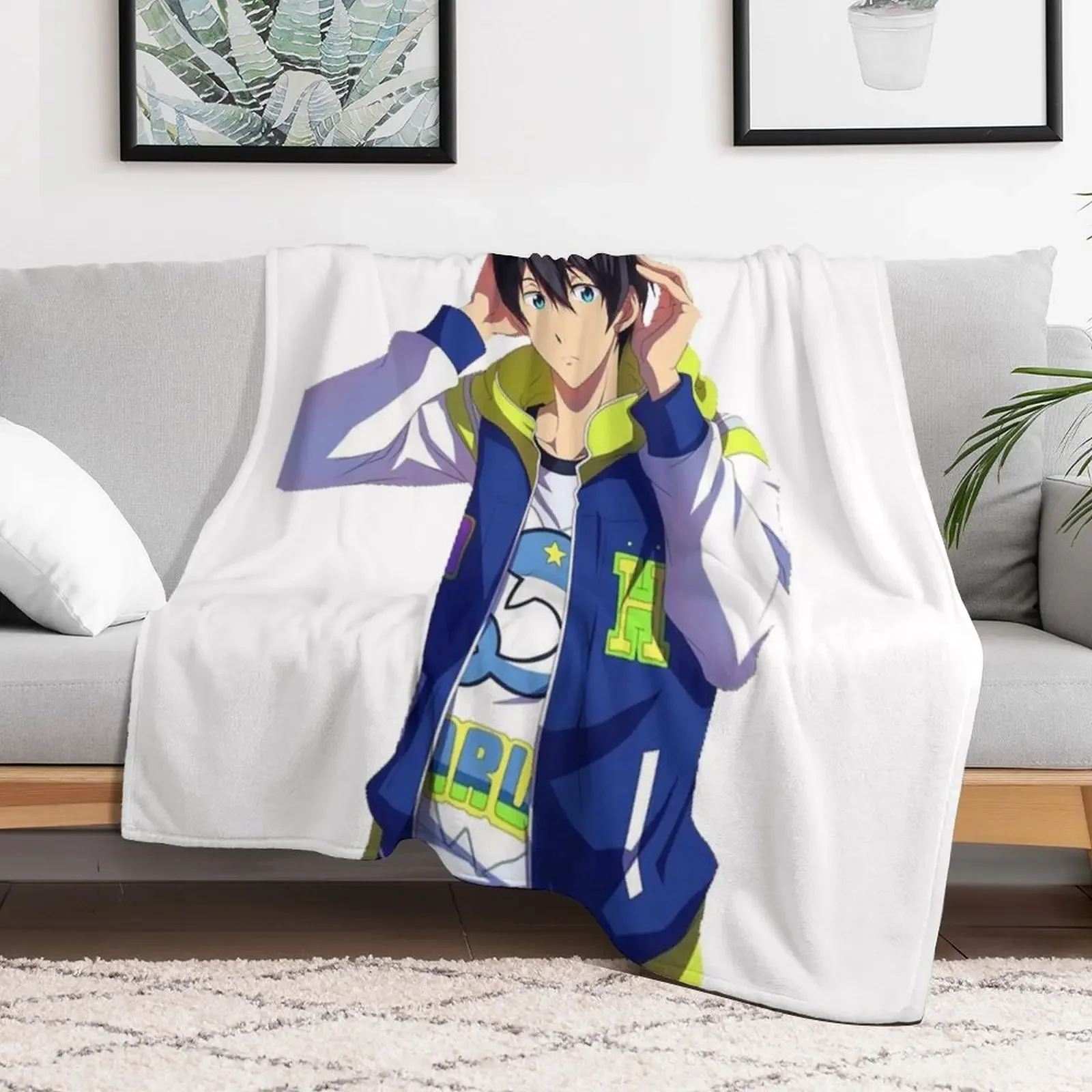 Haruka Nanase Throw Blanket Summer Beddings sofa bed Blankets