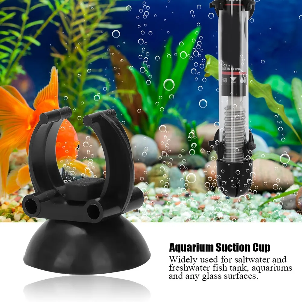 20 Pcs Set PVC Aquarium Heating Rods Clips Black Fish Tank Accessories Air Line Pipe Holder Suction Cup