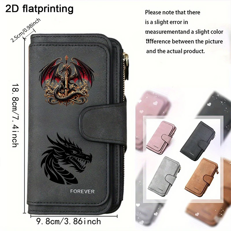 Dominant Dark Dragon King Women's Long Wallet Features Multiple Card Slots A Coin Pocket and Cell Phone Pouch Perfect Gift