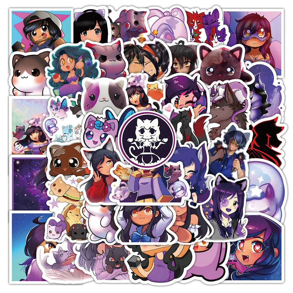 10/30/60PCS Aphmau Cartoon Stickers Anime Decals Scrapbook Luggage Laptop Guitar Bike Skateboard Waterproof Sticker Kids Toys