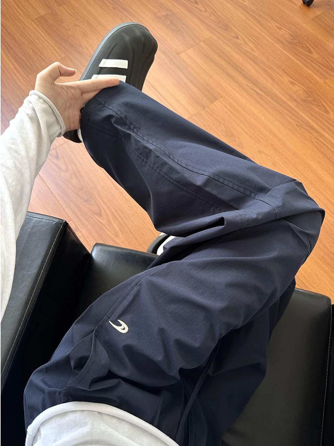 

Lightweight Summer Straight Leg Pants Men's Embroidered Trousers Loose Fit Casual Cargo Pants Youthful Energy Sle Pure Color