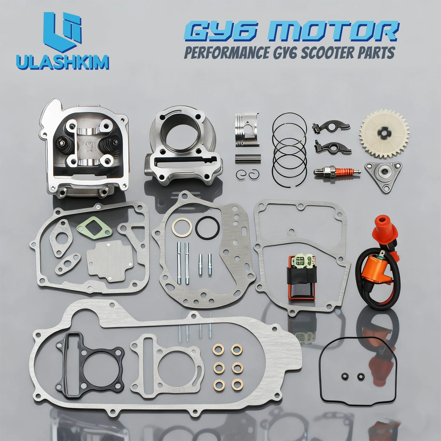 

Двигатель скутера GY6 48cc от 80cc до 50 мм, комбинация цилиндров с большой перемещением, 100cc, головка блока цилиндров в сборе, катушка зажигания