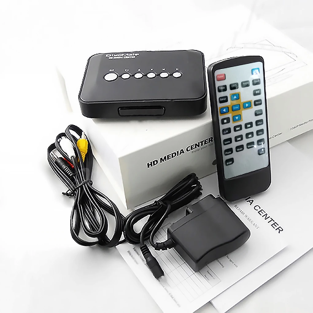 Multimedia Player Mini HD 720P HDD Media Player TV Box AV Output MKV RM SD USB SDHC MMC HDD EU Plug