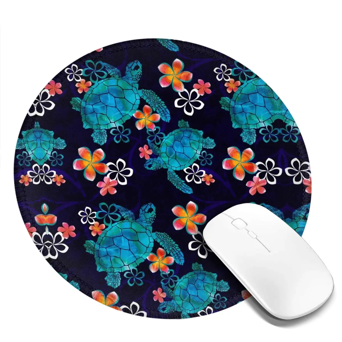 Beach Print Mouse Pad Sea Turtle with Flowers Design Rubber Mousepad For Notebook Computer Soft Simple Great Quality Mouse Mats