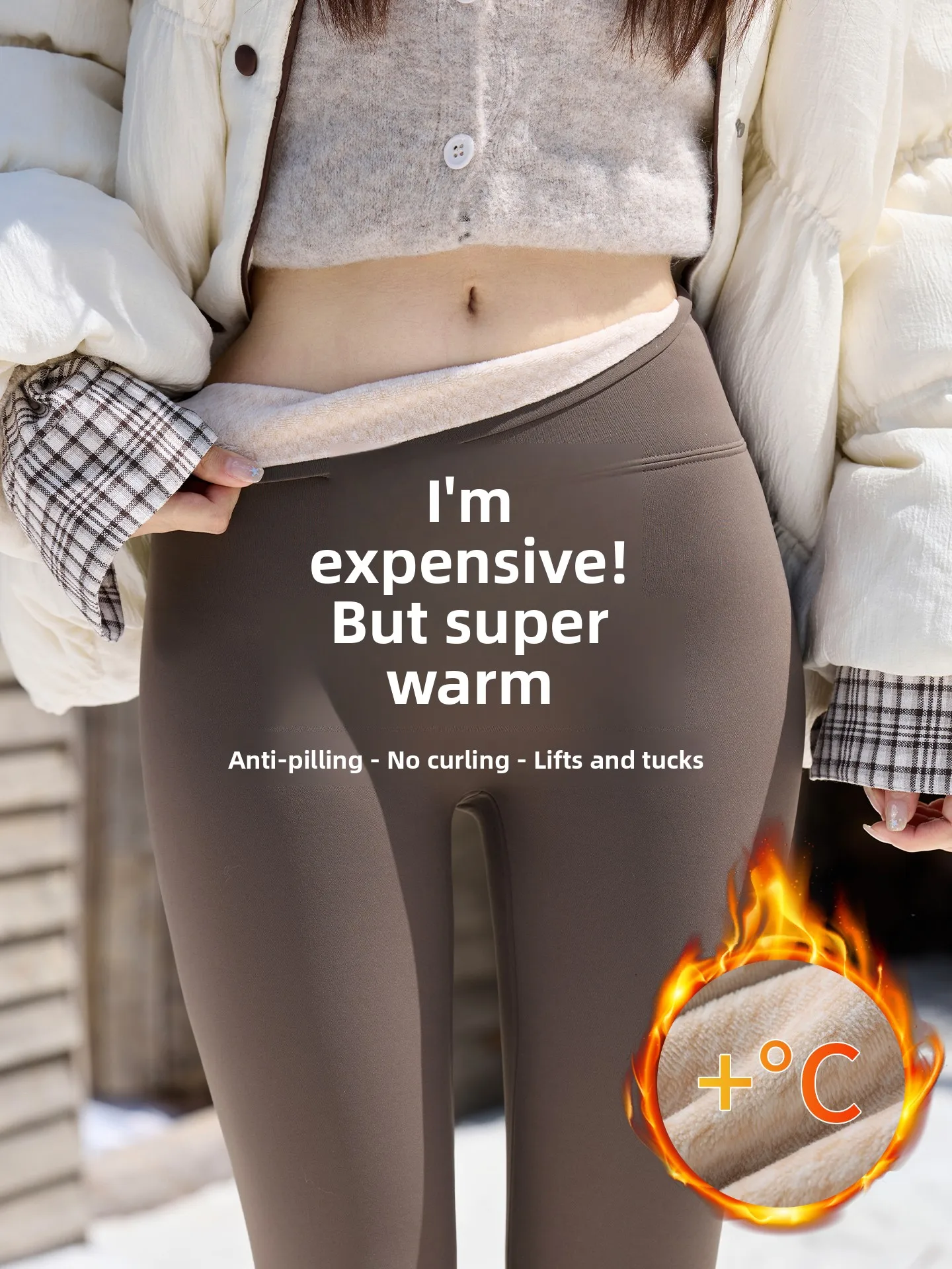 Dames Hoge Taille Fce-Gevoerde Verdikte Herfst Winter Yoga Broek Butt-Lifting Buikcontrole Casual Lange Broek