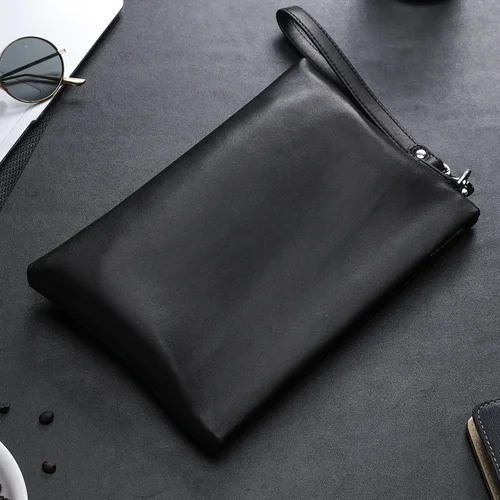 SENOFAN 2025 bolso de mano para hombre, bolso tipo sobre, bolso de mano de piel de oveja auténtica, cartera, bolso de mano para hombre, bolso de teléfono de negocios para hombre