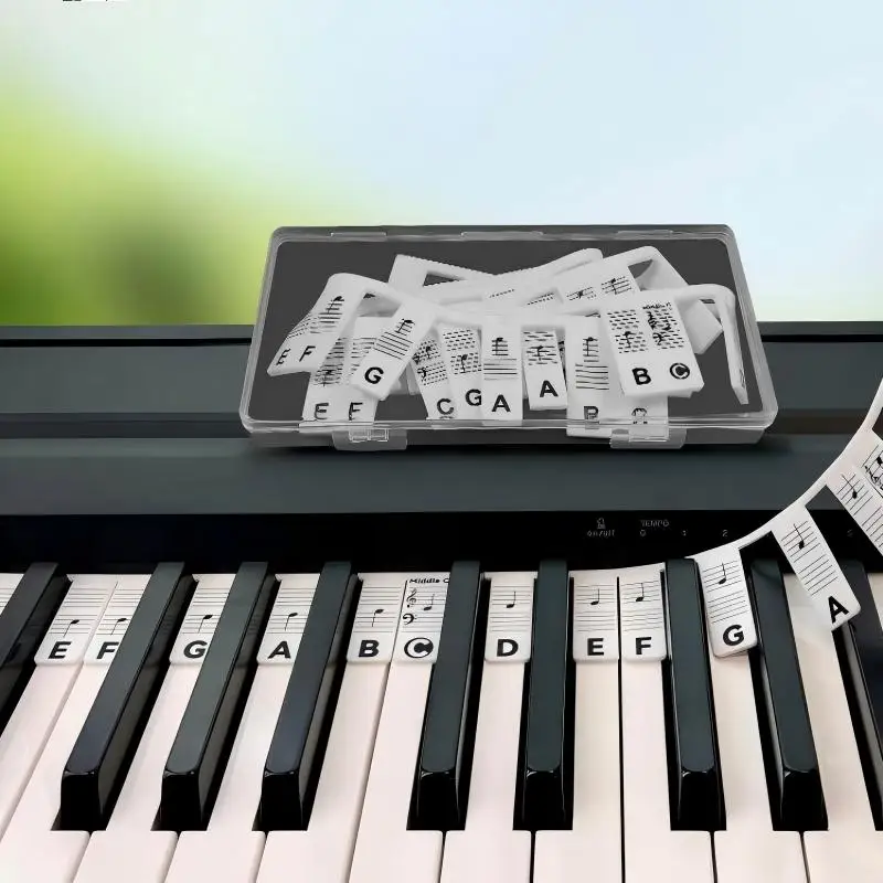 Piano Keyboard Stickers for 88/61 Key,Removable Piano Keyboard Note Labels for Learning Piano Notes Guide for Beginner