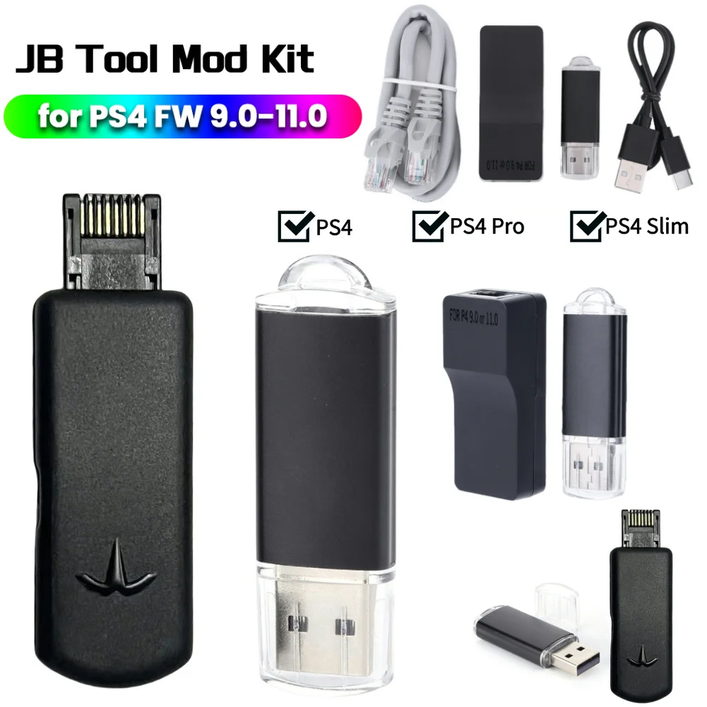 One-Key JB Tool Mod Kit USB Dongle with Type-C Cable Kit JB USB Adapter for PS4/PS4 Pro/PS4 Slim 9.0-11.0 System