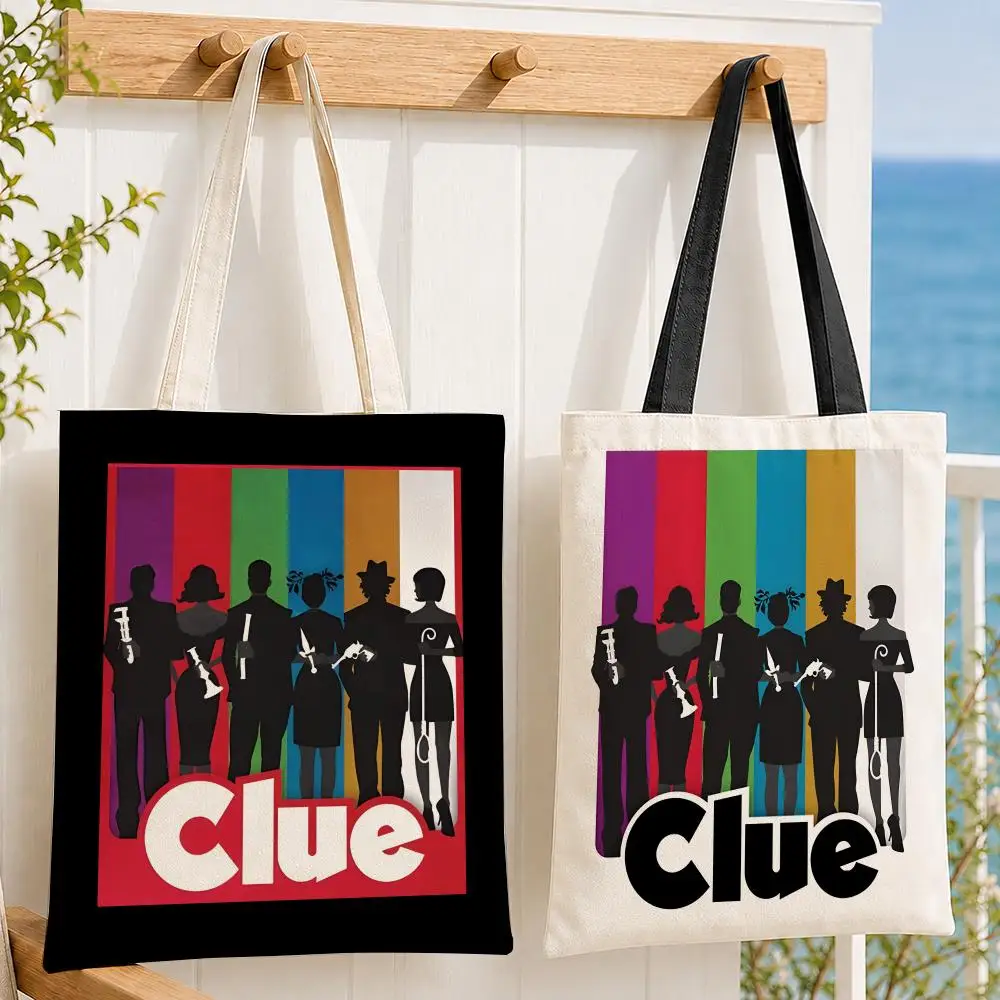 Sacs de rangement Game C-Cluedo C-Clue, sac en toile pour femmes, sac fourre-tout de grande capacité, sac à bandoulière pour le shopping et l'école