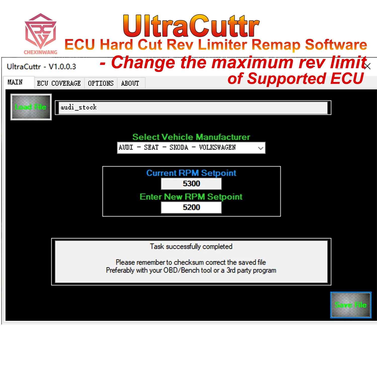 UltraCuttr ECU Hard Cut Rev Limiter Remap Software Change The Maximum Rev Limit of ECU Change Revolutions per Minute RPM Value