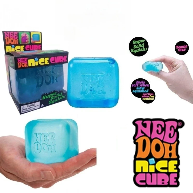 2026 HOT NeeDoh Nice Ice Squish Toy Super Solid Cube Squeeze Sensory Fidget Toy Stress Relief for Adults Squeeze Toy fidget Toy
