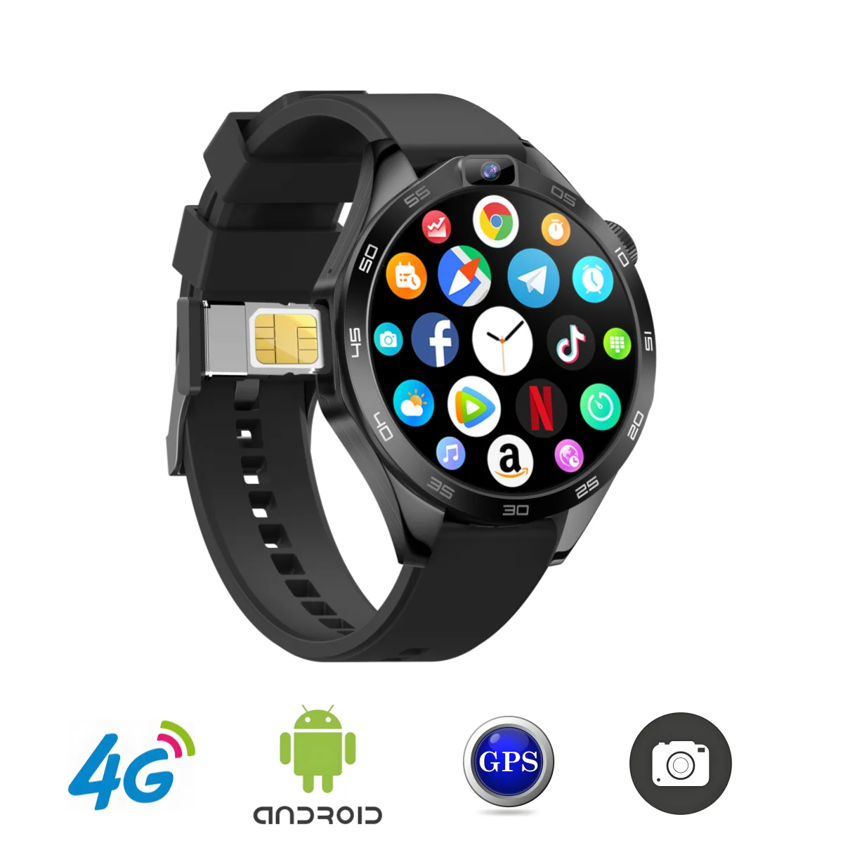 

4G Android X11 Smart Watch 1.85 inch Smartwatch With GPS WIFI 8MP Dual Camera RAM Sim Card Slot 1380Mah battery