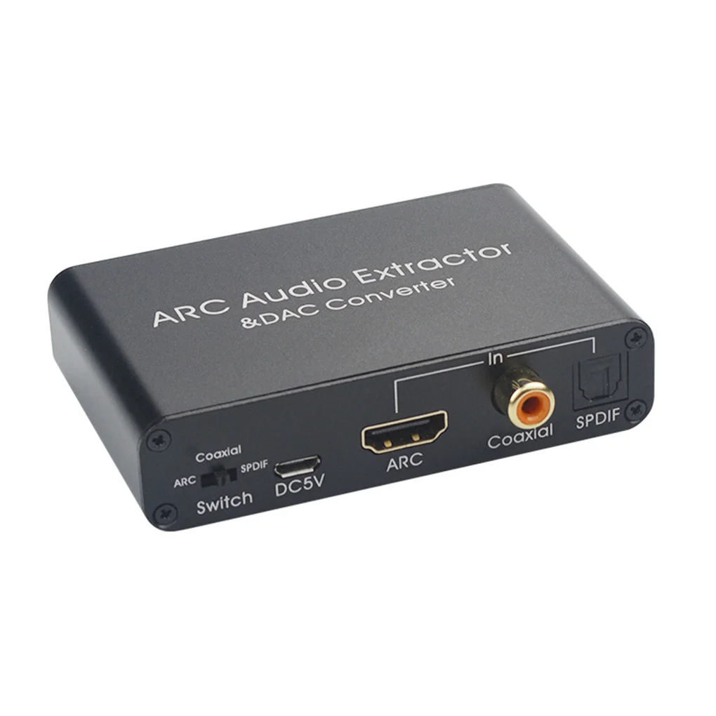 Adaptador Extractor de Audio ARC, conector de 3 y 5mm, compatible con HDMI, Digital, óptico, analógico, convertidor DAC, divisor para TV