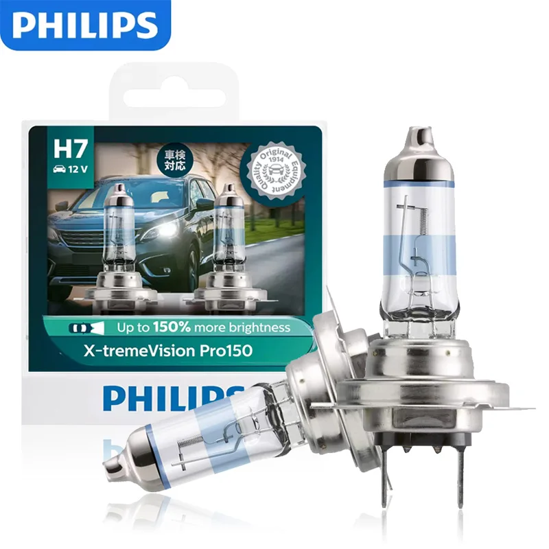 Philips X-treme Vision Pro150 H4 H7 H11 12V Car Halogen Bright White Headlight HB3 HB4 HIR2 9005 9006 9012 Original Lamps Pair