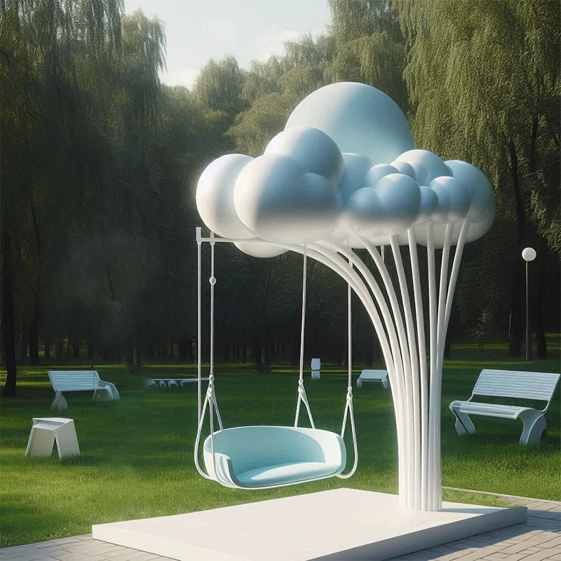 

Outdoor beach love cloud swing fiberglass seat scenic decorative landscape ornament
