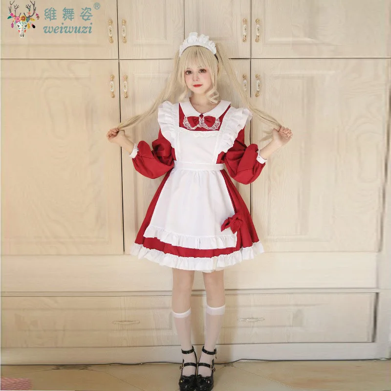 

Anime Japanese Style Lolita Dress Sweet Cute Maid Cosplay Costume Uniform Waitress Coffee Shop Mascot Multi Colors Stage Fancy