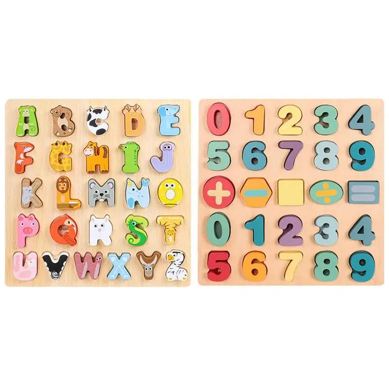 Wooden Animal Alphabet Puzzle Board For Toddlers Montessori Educational Preschool Learning Letters Puzzle For 2-5-year-old Kid