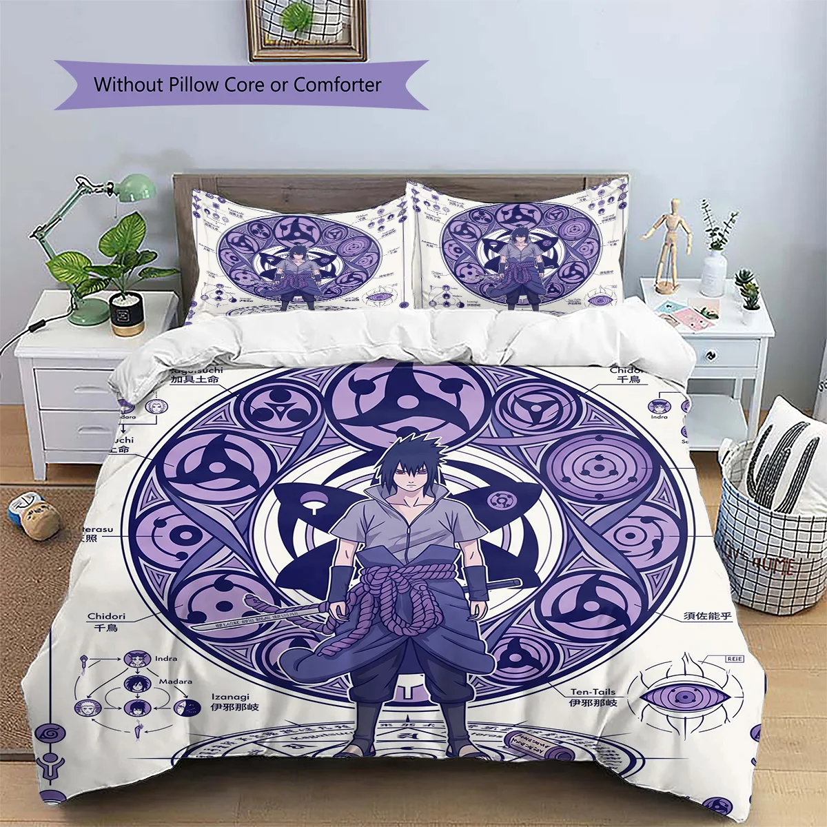 Naruto pour les fans |   Ensemble de taie d'oreiller et de housse de couette spéciaux |   Literie de chambre à coucher de style anime |   Superbe cadeau YUN6511