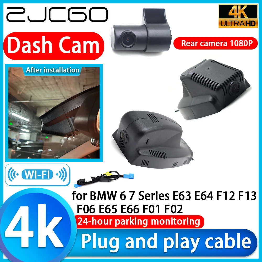 

ZJCGO for BMW 6 7 Series E63 E64 F12 F13 F06 E65 E66 F01 F02 4K UHD DVR Dash Cam Camera 2160P Sony Lens Video Recorder Recording