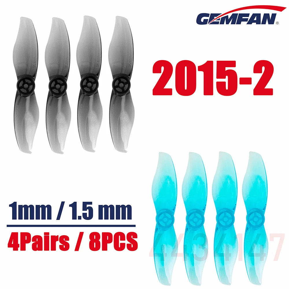 4Pairs GEMFAN 2015 Hurricane 2X1.5 2-Blade PC Propeller 1.0mm/1.5mm for RC FPV Freestyle 2inch Toothpick Drone DIY Parts