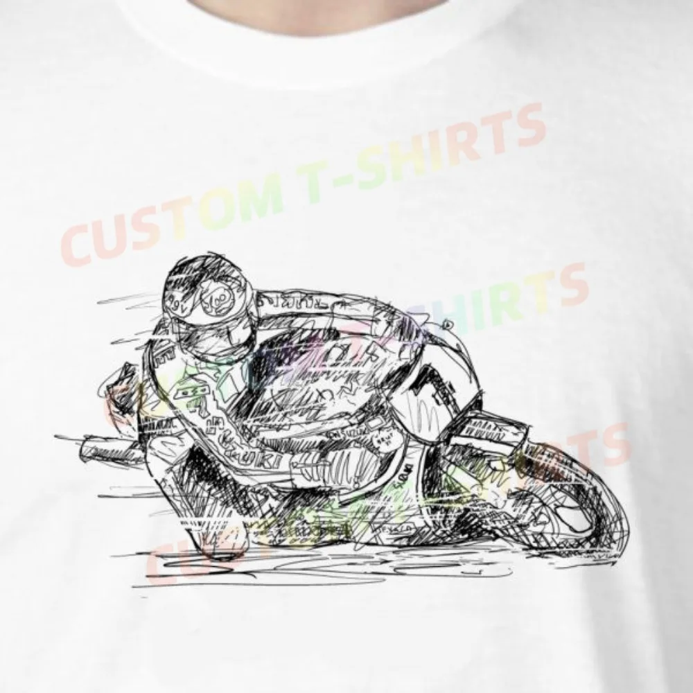 

79 17_Barry_Sheene Fans' comic-style hand-drawn pattern T-shirts for both men and women in summer