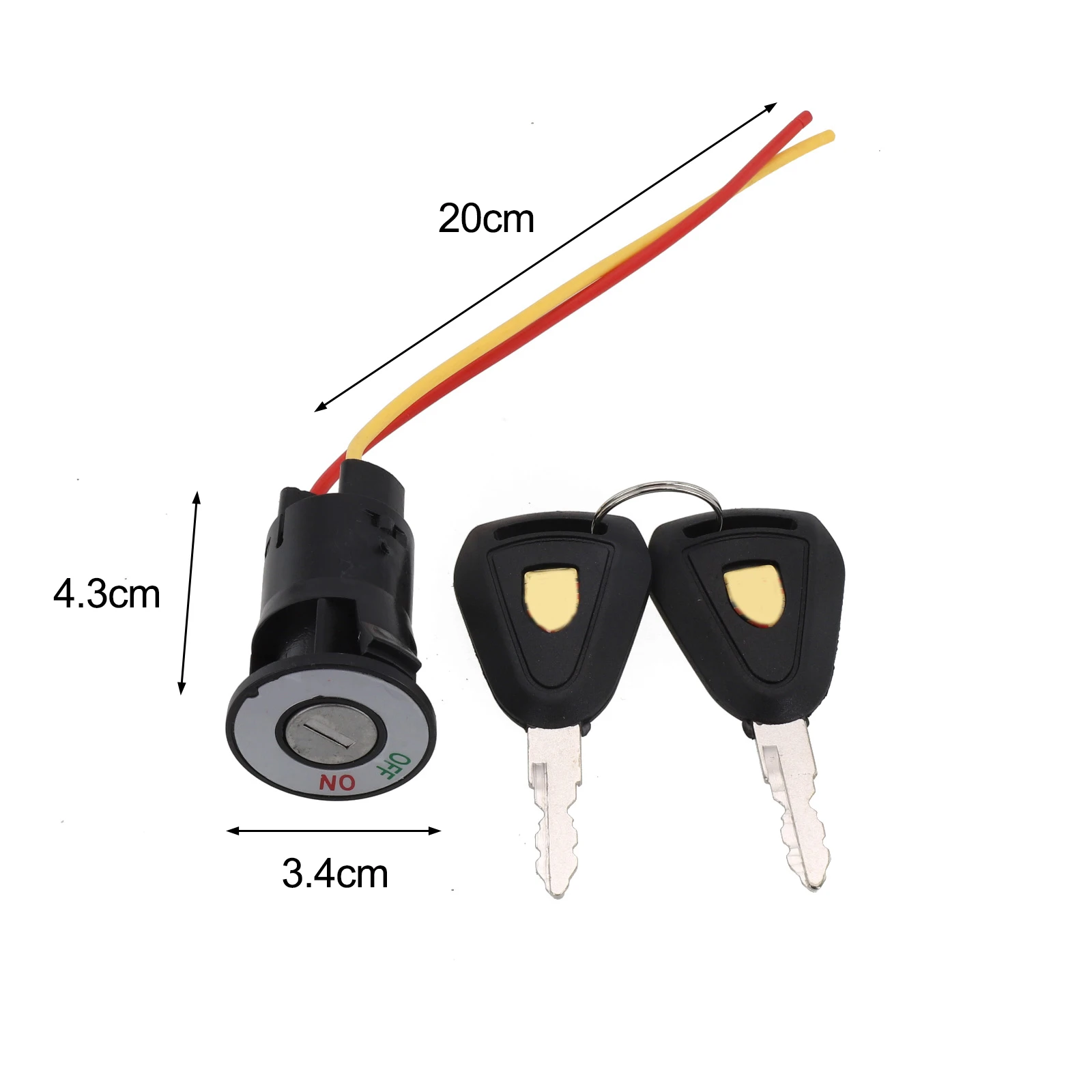 Ignition Key Ebike Switch 2 Wire Position For Electric Scooter E-Bike Lock+Key Applicable To Electric Bike Scooter Tricycle