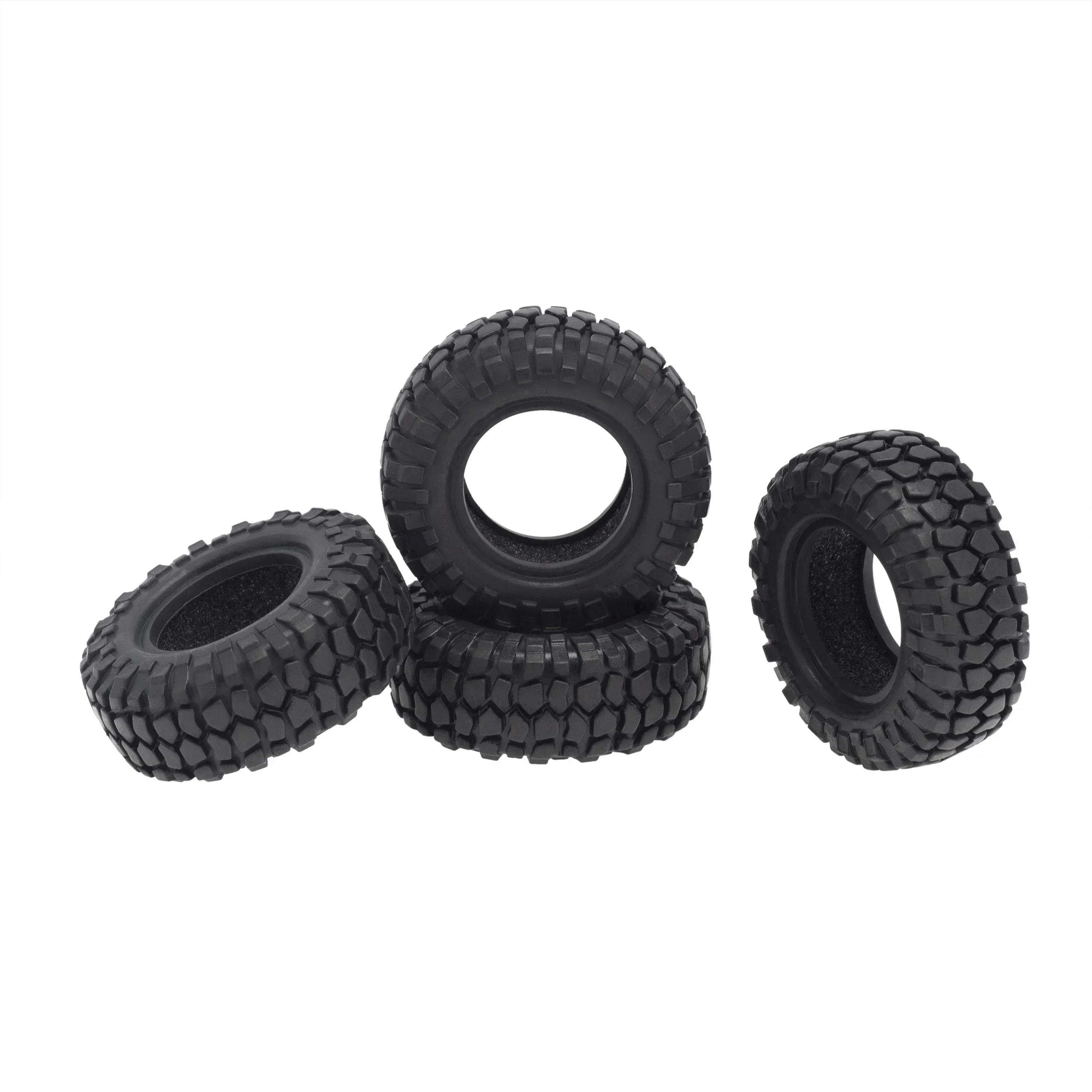 4개입 48mm 1.0 소프트 고무 휠 타이어 1/24 RC 크롤러 자동차용 Axial SCX24 90081 AXI00002 업그레이드 부품