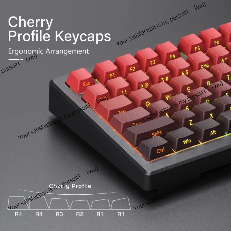 Side engraved gradient, high PBT two-color injection molding front side engraved transparent key cover