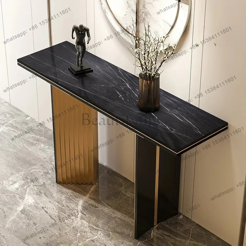 

yj5 Light luxury entrance cabinet enters the door, partitions enter the home, end view table, living room, marble entrance table