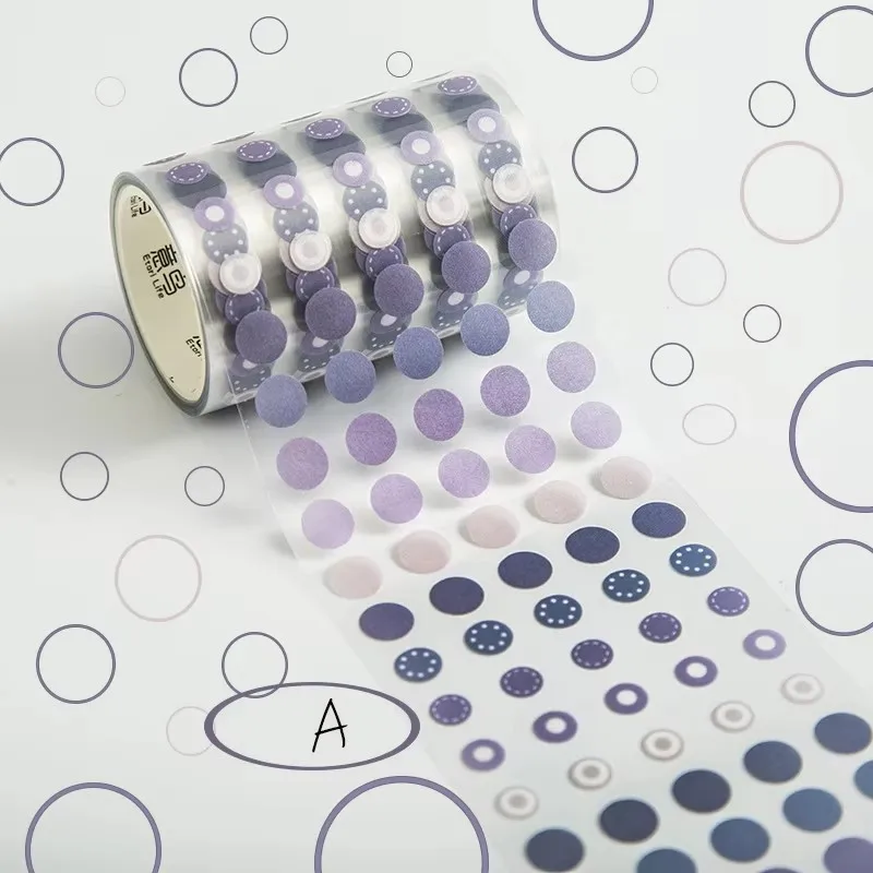 Kleur Dots Washi Tape Decoratieve Plakband Voor Stickers Scrapbooking Diy Ronde Briefpapier Tape School Kantoorbenodigdheden