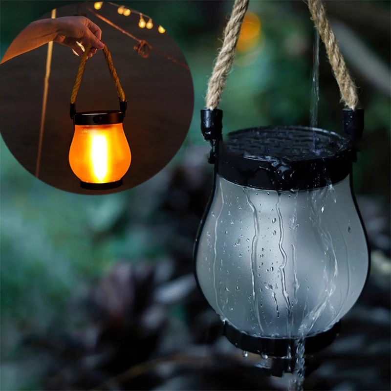 

Solar-powered Camping Lighting Lantern Type-c Rechargeable Hanging Courtyard Decoration Garden Lantern Lighting Lamp Field Equip