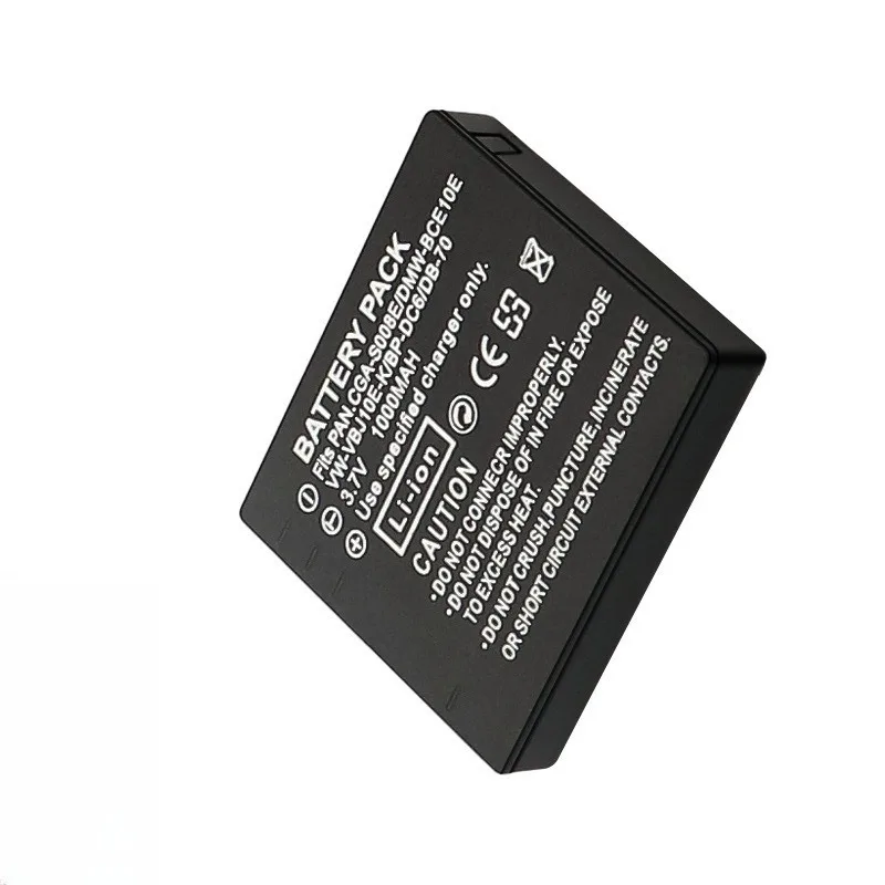 Batterie de remplacement DMW-BCE10E CGA-S008E 1000mAh pour alimentation de caméra Compatible Panasonic Lumix série DMC
