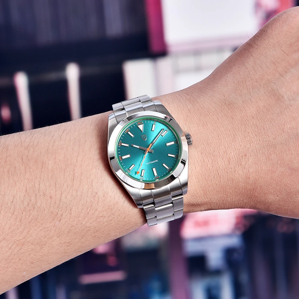 2025 New PAGANI DESIGN Green Circle Men's Watches Luxury NH35 Mechanical Wristwatches Automatic Watch For Man AR Sapphire Mirror