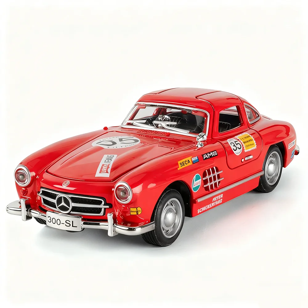 1:32 escala 300sl e300l brinquedos de liga fundida carros em miniatura portas abertas puxar para trás som luz ornamento veículos meninos presentes do festival