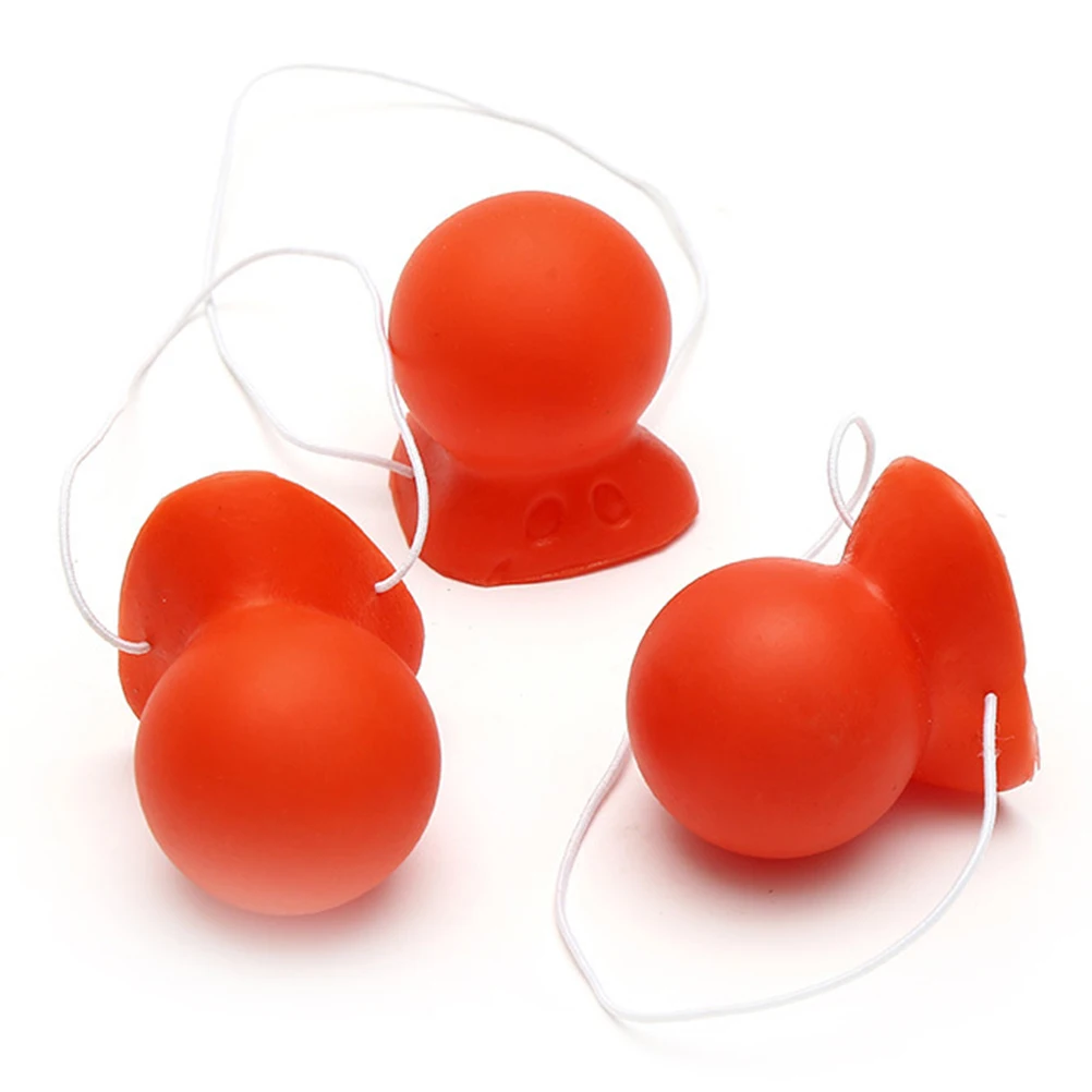 

4Pcs Pack Smooth Texture Red Nose Clown Makeup Accessory For Halloween Fancy Dress Party Decorations
