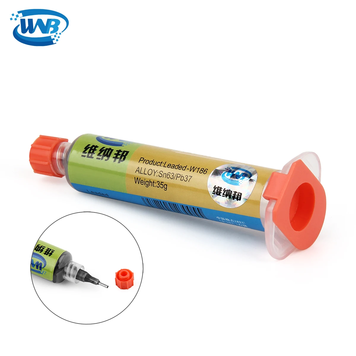 WNB 183℃ Melting Point Syringe Tin Solder Paste Soldering Flux Welding Paste for LED BGA SMD Chip PCB Circuit Board Phone Repair