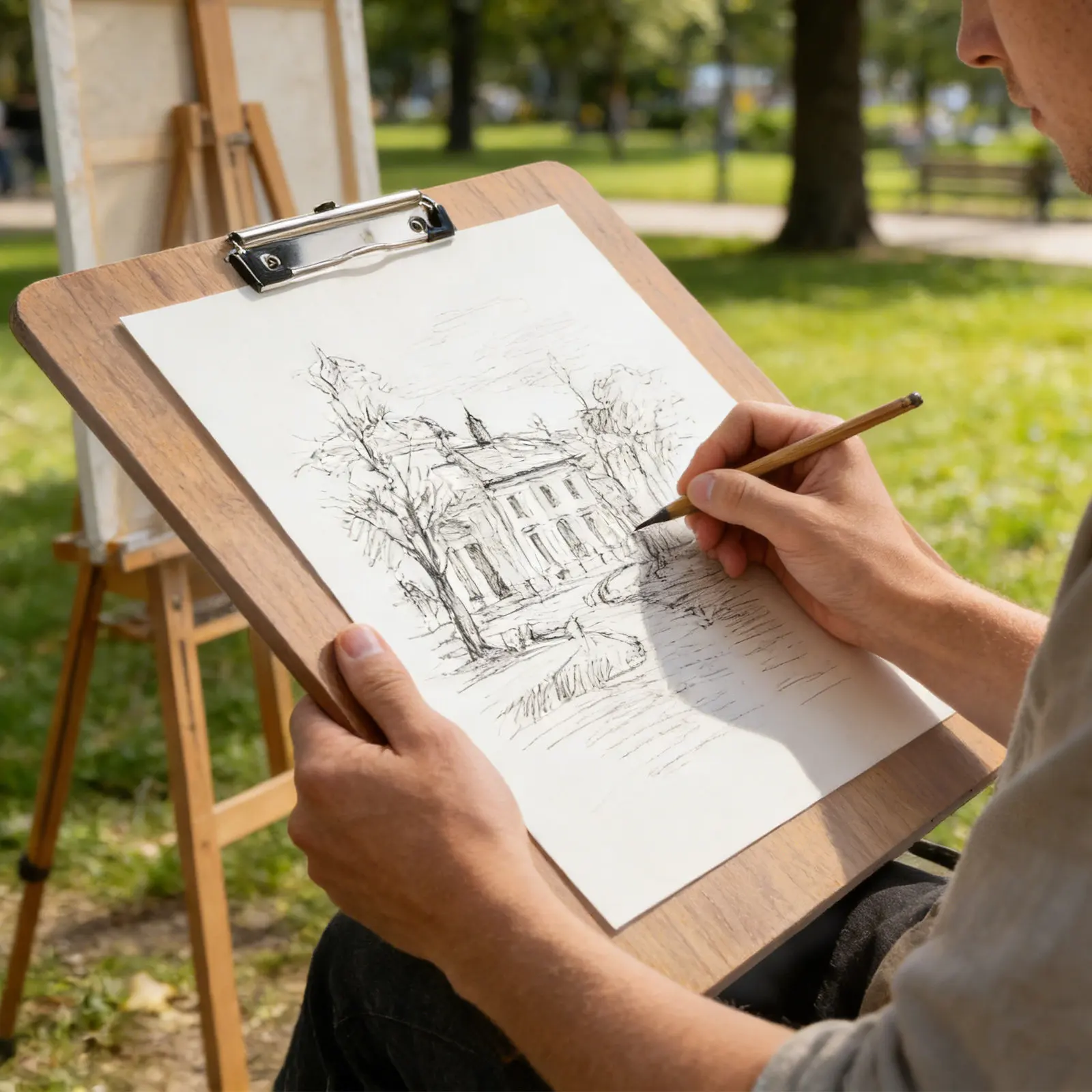

Портативный деревянный планшет-клипборд А3 для рисования, вертикальный планшет для художников, для рисования на улице, пейзажный планшет-клипборд