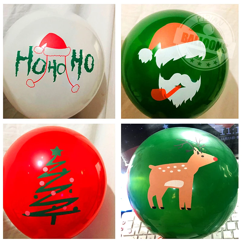 

10inch Thickened Merry Christmas Decor Balloons Holiday Party Layout Benue Festival Decoration Dark Green Red Balloon Supplies