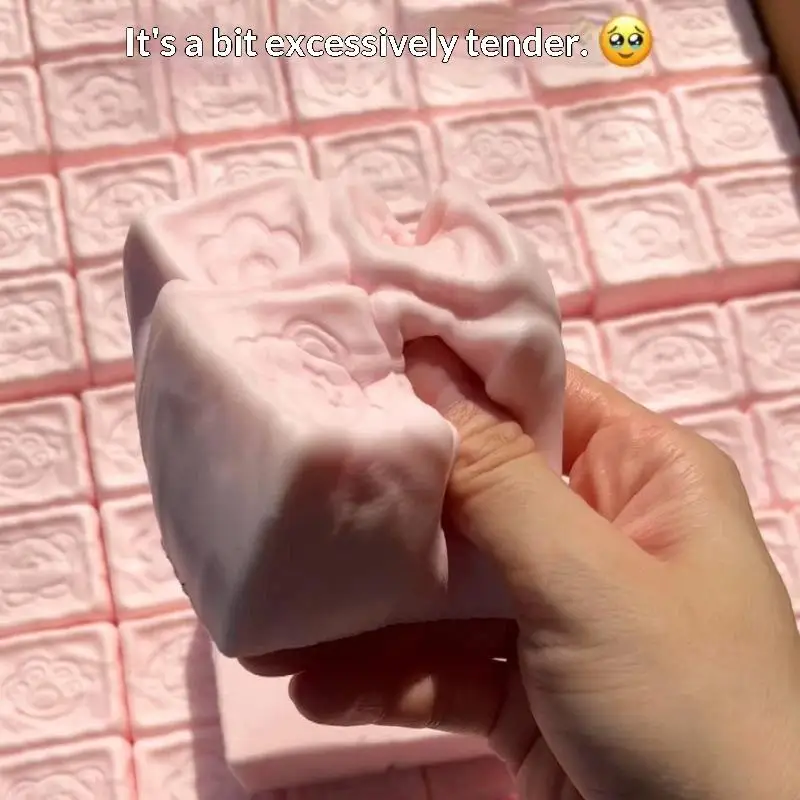 New  Strawberry Milk Cube Cake Bread Squeeze Toy Soft Touch Stress Relief Slow Rising Sensory Fidget Toys For Kids Adults
