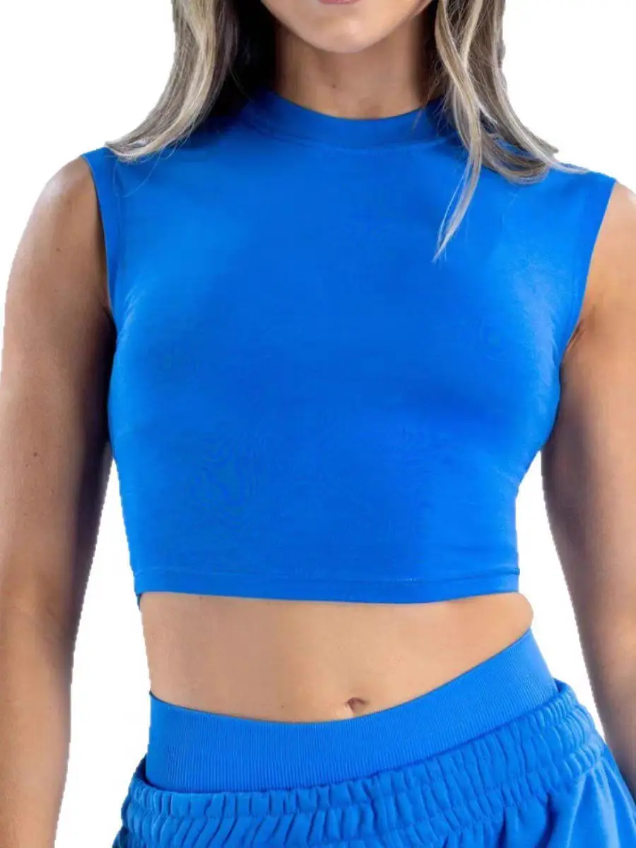 Impact DenyfSleeveless Yoga Shirts Women Sportswear Gym Vest Workout Clothing Crop Top Ladies Sport Tank Top Elastic Fitness Top