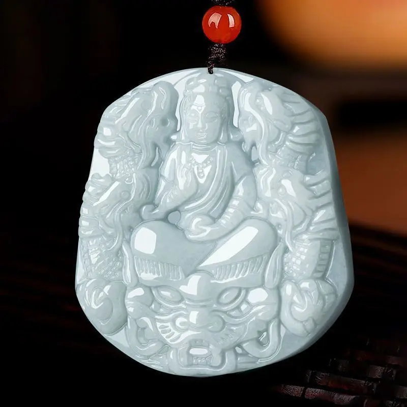 

Двусторонний нефритовый кулон с изображением дракона Kowloon Guanyin, высококачественный нефритовый кулон для мужчин и женщин