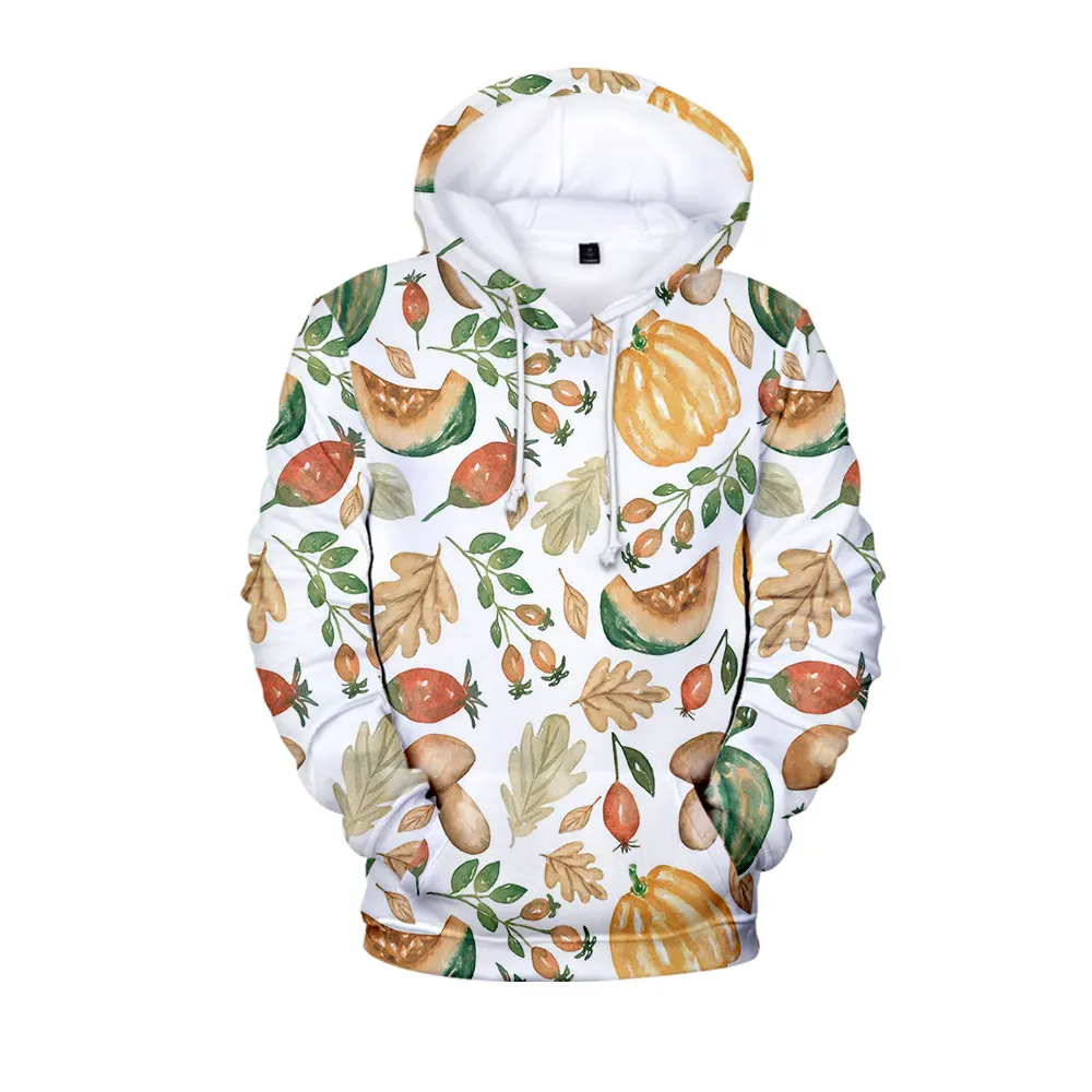 This autumn and winter Hoodie vegetable variety printing pattern sweater casual fashion sports travel pullover